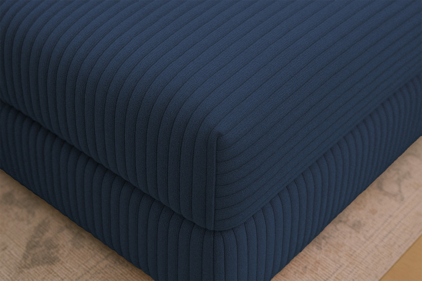 Pouf convertible et modulable - Velours côtelé XL Bleu