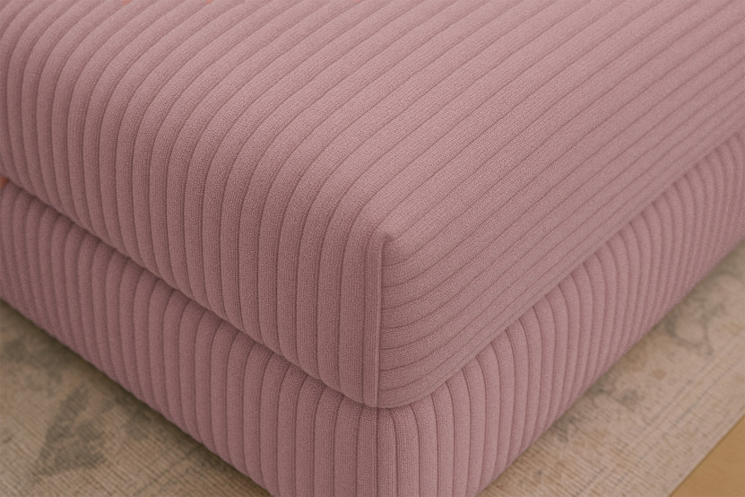 Pouf convertible et modulable - Velours côtelé XL Rose