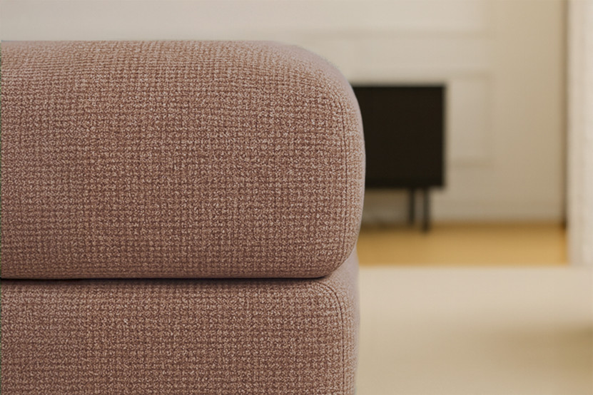 Pouf convertible et modulable - Tissu tweed Rouge