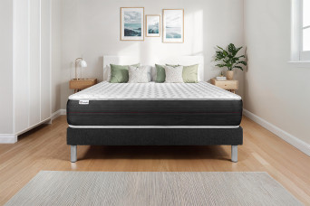 Ensemble Matelas Sommier 140x220 cm - Sommier Noir (en kit) - Vitalspring