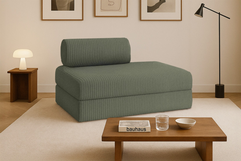 Canapé 2 places convertible et modulable - Velours côtelé XL Vert