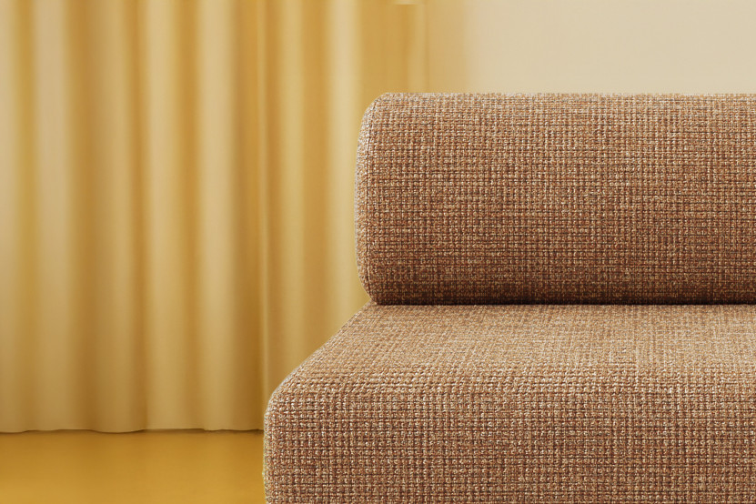 Canapé 2 places convertible et modulable - Tissu tweed Marron