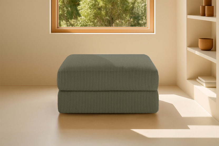 Pouf convertible et modulable - Velours côtelé Vert