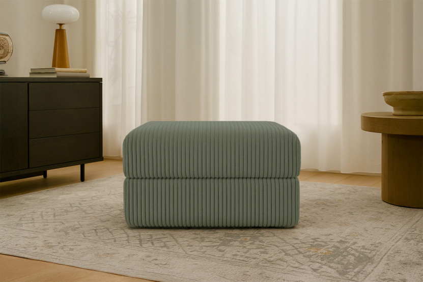 Pouf convertible et modulable - Velours côtelé XL Vert