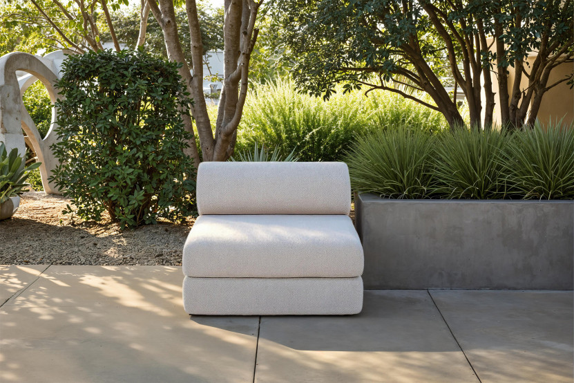 Fauteuil convertible et modulable - Tissu extérieur Beige clair