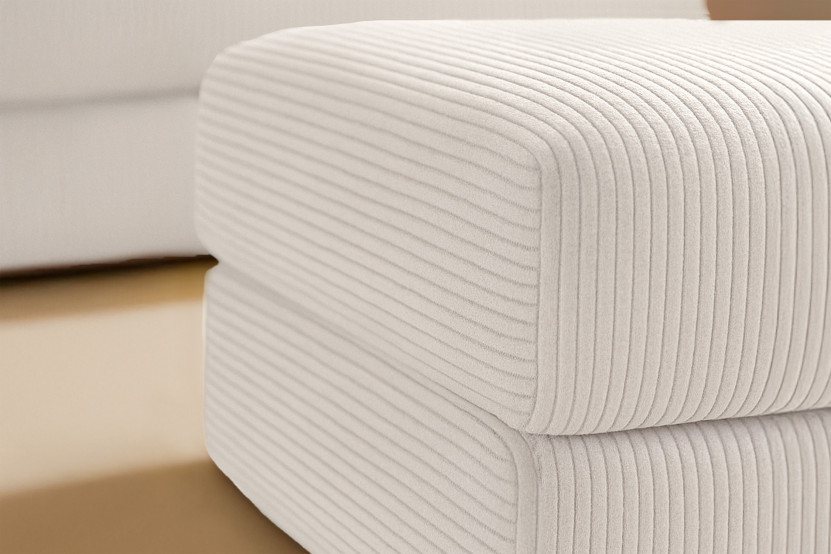 Pouf convertible et modulable - Velours côtelé Blanc