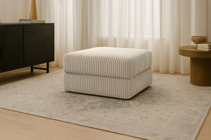 Pouf convertible et modulable - Velours côtelé XL Taupe