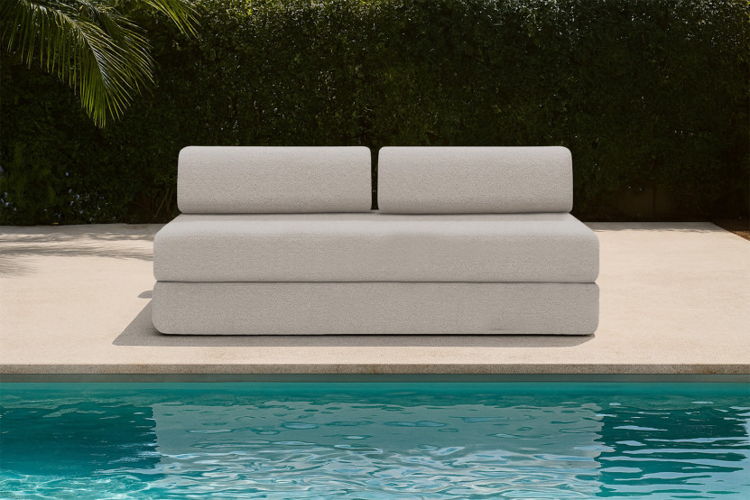 Canapé 3 places convertible et modulable - Tissu extérieur Gris