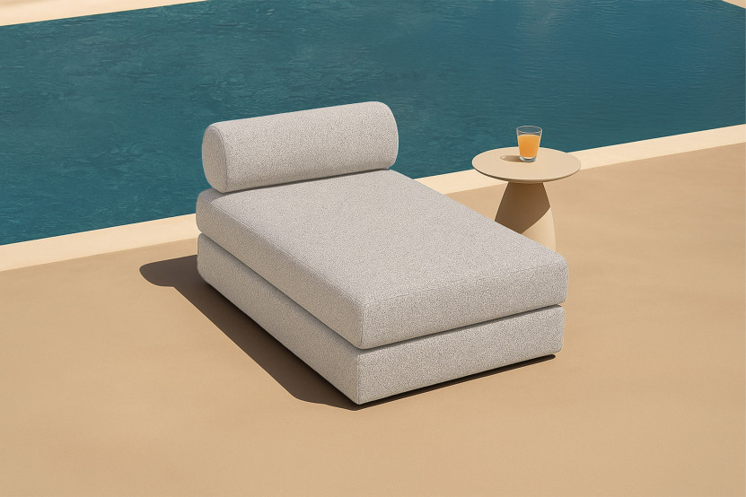 Méridienne convertible et modulable - Tissu extérieur Gris