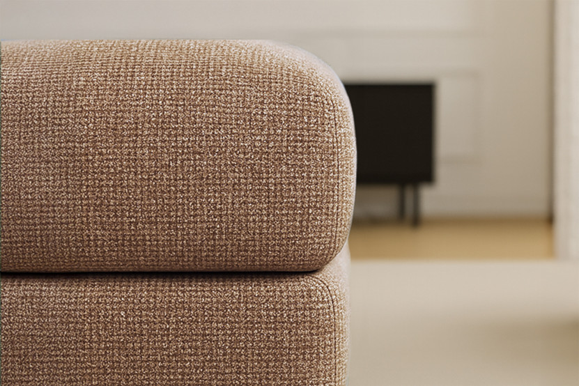Pouf convertible et modulable - Tissu tweed Marron