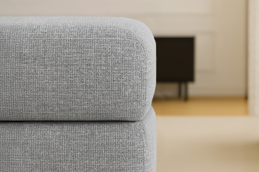 Pouf convertible et modulable - Tissu tweed Gris