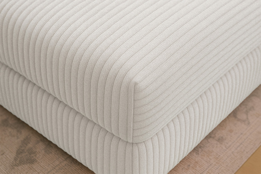 Pouf convertible et modulable - Velours côtelé XL Blanc
