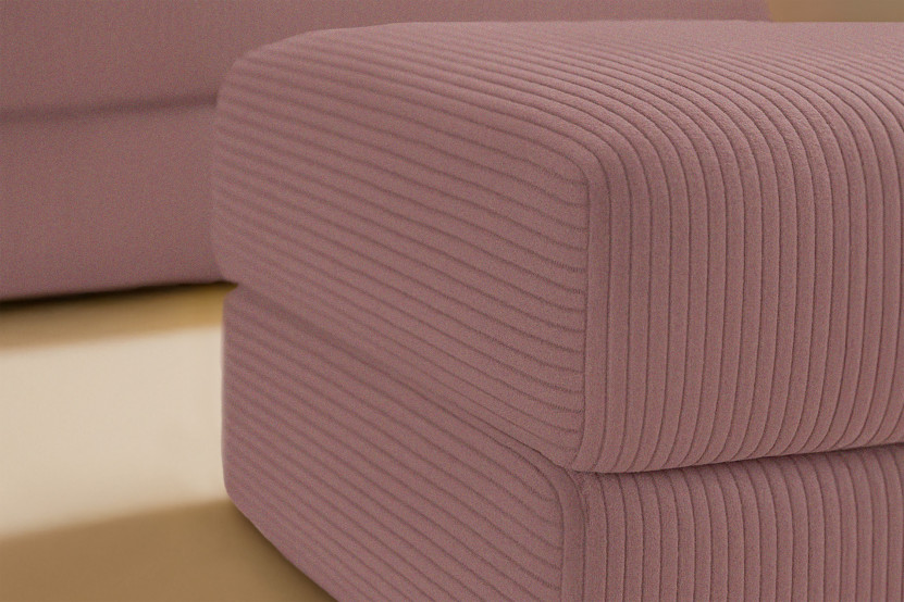 Pouf convertible et modulable - Velours côtelé Rose