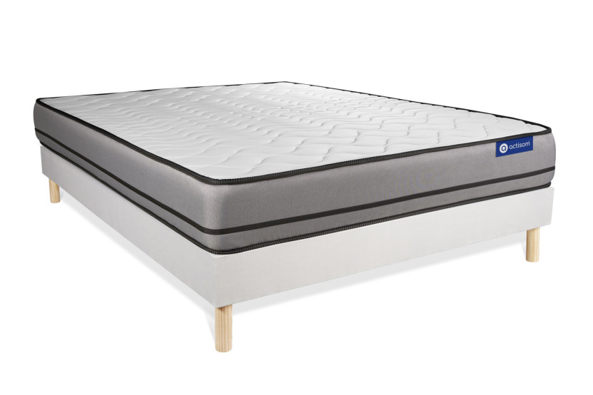 Ensemble Matelas Sommier 160x195 cm - Sommier Blanc (en kit) - Actiflex Night