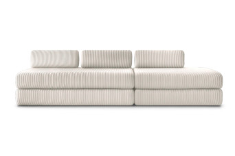 Canapé 5 places - 2 modules convertibles : Canapé 3 places + Canapé 2 places - Velours côtelé Blanc
