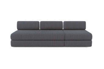 Canapé 4 places - 2 modules convertibles : Canapé 3 places + Fauteuil - Velours côtelé XL Gris