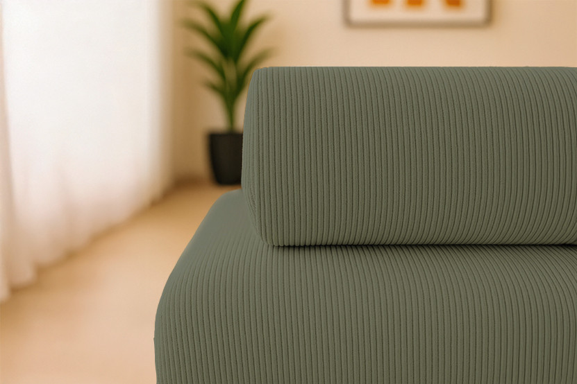 Canapé 3 places - 2 modules convertibles : Canapé 2 places + Fauteuil - Velours côtelé Vert