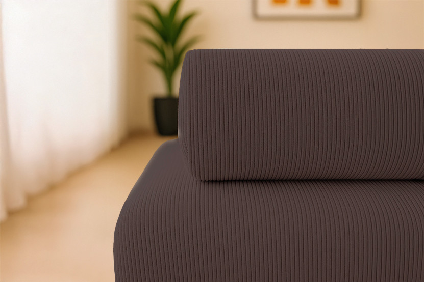 Canapé 4 places - 2 modules convertibles : Canapé 3 places + Fauteuil - Velours côtelé Marron