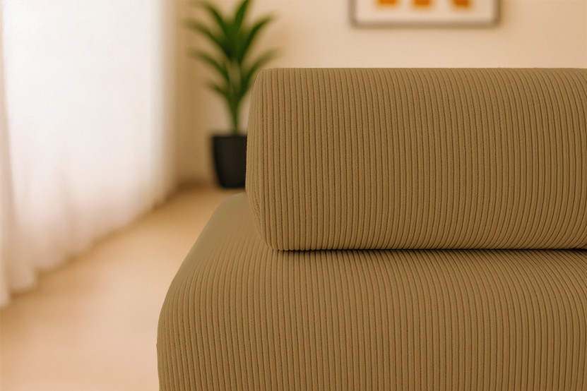 Canapé 4 places - 2 modules convertibles : Canapé 3 places + Fauteuil - Velours côtelé Jaune