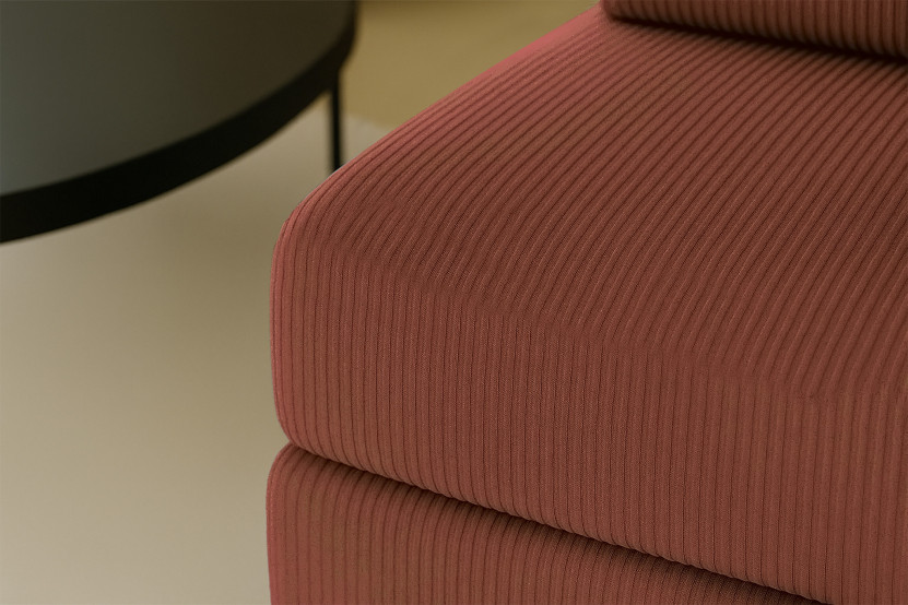 Fauteuil convertible et modulable - Velours côtelé Terracotta