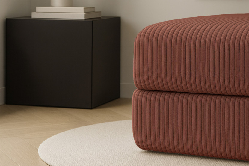 Fauteuil convertible et modulable - Velours côtelé XL Terracotta