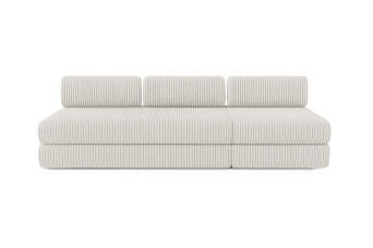 Canapé 4 places - 2 modules convertibles : Canapé 3 places + Fauteuil - Velours côtelé XL Blanc