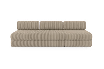 Canapé 4 places - 2 modules convertibles : Canapé 3 places + Fauteuil - Velours côtelé XL Taupe