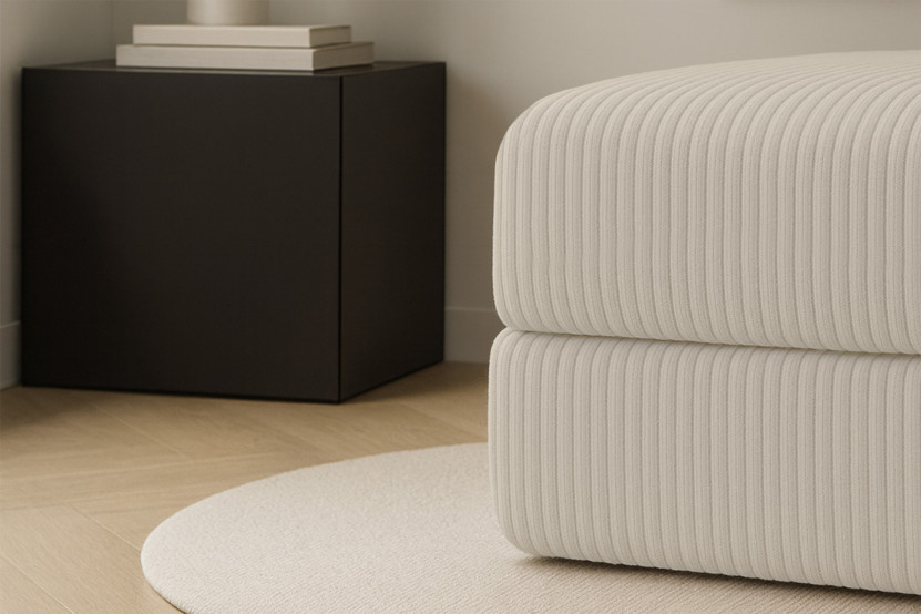 Fauteuil convertible et modulable - Velours côtelé XL Blanc
