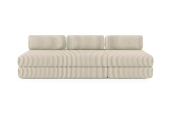 Canapé 4 places - 2 modules convertibles : Canapé 3 places + Fauteuil - Velours côtelé XL Beige