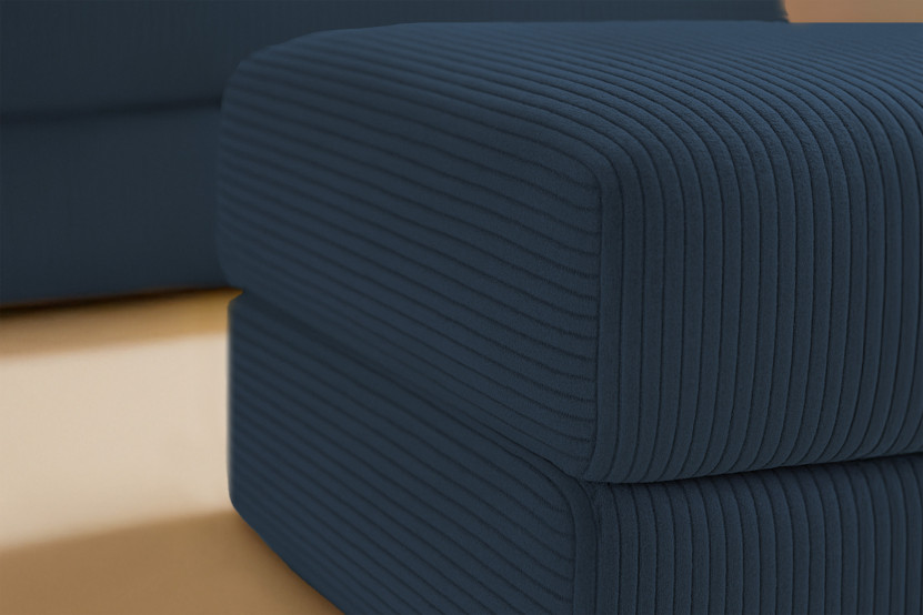 Pouf convertible et modulable - Velours côtelé Bleu