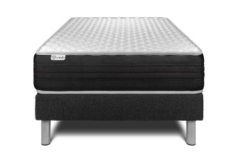 Ensemble Matelas Sommier 120x190 cm - Sommier Noir (en kit) - Vitalmemo One