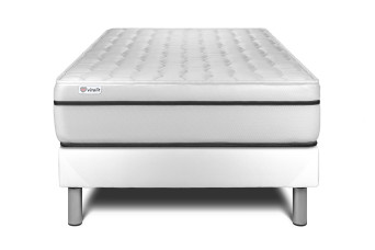 Ensemble Matelas Sommier 120x190 cm - Sommier Blanc (en kit) - Vital Spa