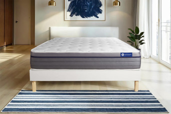 Ensemble Matelas Sommier 160x210 cm - Sommier Blanc (en kit) - Actiflex Zen