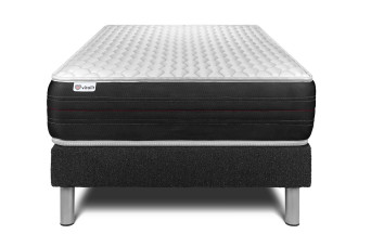 Ensemble Matelas Sommier 120x190 cm - Sommier Noir (en kit) - Vitalspring