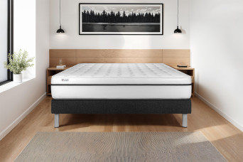 Ensemble Matelas Sommier 160x220 cm - Sommier Noir (en kit) - Vital Spa