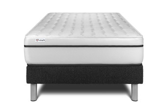 Ensemble Matelas Sommier 120x190 cm - Sommier Noir (en kit) - Vital Spa