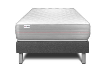 Ensemble Matelas Sommier 120x190 cm - Sommier Gris (en kit) - Vitalmemo