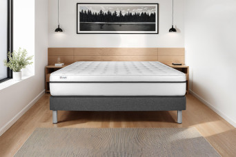 Ensemble Matelas Sommier 160x220 cm - Sommier Gris (en kit) - Vital Spa