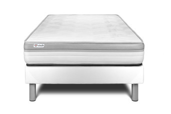 Ensemble Matelas Sommier 120x190 cm - Sommier Blanc (en kit) - Vital Relax