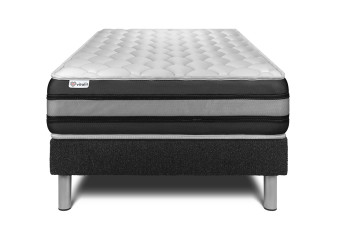 Ensemble Matelas Sommier 120x190 cm - Sommier Noir (en kit) - Vitalspring Zen