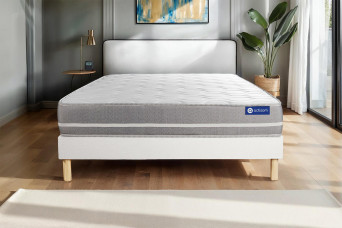 Ensemble Matelas Sommier 180x210 cm - Sommier Blanc (en kit) - Actimemo Touch
