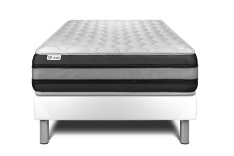 Ensemble Matelas Sommier 120x190 cm - Sommier Blanc (en kit) - Vitalspring Zen