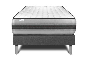 Ensemble Matelas Sommier 120x190 cm - Sommier Gris (en kit) - Vitalpower Recover
