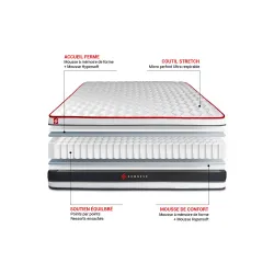 Matelas 200x200 airsystem platinum – hauteur 27 cm – multi-couches –  déhoussable – mousse respirant - dormalit DORMALIT Pas Cher 