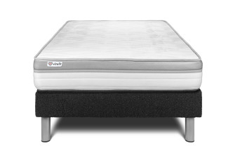 Ensemble Matelas Sommier 120x190 cm - Sommier Noir (en kit) - Vital Relax