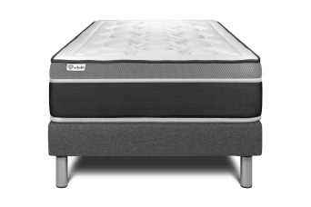 Ensemble Matelas Sommier 120x190 cm - Sommier Gris (en kit) - Vital Care