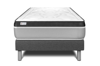 Ensemble Matelas Sommier 120x190 cm - Sommier Gris (en kit) - Vital Ergo