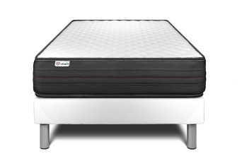 Ensemble Matelas Sommier 120x190 cm - Sommier Blanc (en kit) - Vitalpower
