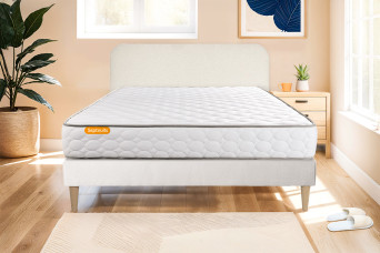 Ensemble Matelas Sommier 200x200 cm - Sommier Blanc (en kit) - Memo