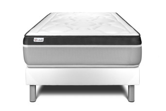 Ensemble Matelas Sommier 120x190 cm - Sommier Blanc (en kit) - Vital Ergo